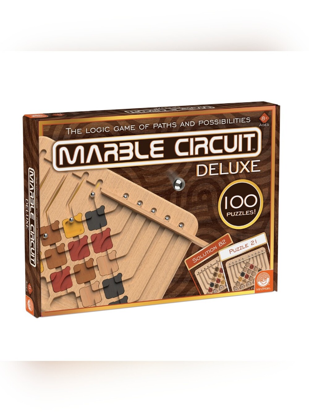 MindWare Wooden Marble Circuit Deluxe Brain Teaser Puzzles Logic Game Wood